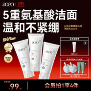 AOEO氨基酸山茶花洗面奶女旅游出游煥新潔面乳男控油保濕護膚品100g 洗面奶60g*3