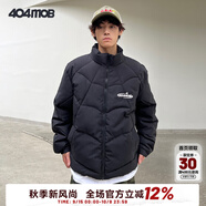 404MOBGANG【陳立農(nóng)同款】潮流蛛網(wǎng)格棉衣冬季美式立領(lǐng)面包服三防保暖棉服 黑色 XL