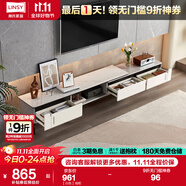 林氏家居巖板電視柜簡(jiǎn)約輕奢落地臥室客廳收納小戶(hù)型歐式茶幾家具LS868 【白色】地柜