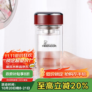 希諾雙層玻璃杯家用辦公水杯女高顏值過(guò)濾泡茶杯子X(jué)N-9330紅色 200mL