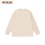 FR.YH.ZHHNFC升級320Gt恤寬松圓領(lǐng)長袖T恤秋季百搭打底男士情侶T 卡其色 【廠家直銷 現(xiàn)貨】 S 90-140斤