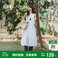 森馬（Semir）連衣裙女海邊度假掛脖兩穿長裙2025夏季蝴蝶結(jié)初戀裙109325114011