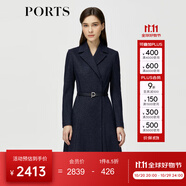 PORTS寶姿秋冬新品女裝長(zhǎng)袖中長(zhǎng)連衣裙ALM9N013LCF030 丈青-3 XS (2)