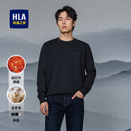 海瀾之家（HLA）毛衣男保暖長(cháng)袖針織衫男圓領(lǐng)套頭內搭打底衫男含羊毛舒適毛衫男 藏青28 -含羊毛/抑菌/遠紅外保暖 2XL /185/100A