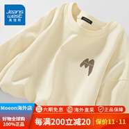 真維斯（Jeanswest）t恤男長(cháng)袖秋秋冬季純棉寬松打底衫美式潮流vibe感上衣F 【純棉長(cháng)袖】淺米(巨大嗯姆胸標) S 165__【真維斯保障】