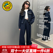G.DUCKKIDS小黃鴨童裝女童秋裝套裝新款兒童服裝時(shí)尚牛仔衣小女孩外套春秋款 牛仔藍(lán) 140 (建議身高130-140 9-10歲)