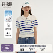 Teenie Weenie小熊女裝簡約夏季短袖毛衣針織衫POLO領(lǐng)泡泡袖女裝 象牙白 M 165