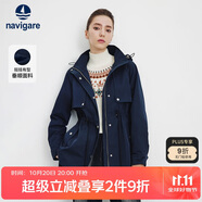 Navigare意大利小帆船女士中裝風衣干練工裝外套2331543506 海軍藍 L 