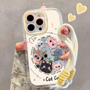 優(yōu)束 適用小米17pro手機殼14/13Pro可愛(ài)Civi4Pro鏡面15硅膠12s/10全包防摔note13/12小熊開(kāi)派對 奶油殼【鏡面】Y2634鏤空大眼貓咪+米黃掛繩 其他機型備注