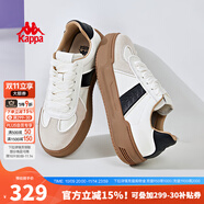 KAPPA卡帕女鞋厚底滑板鞋子女2025秋季新款運(yùn)動(dòng)休閑鞋軟底德訓(xùn)鞋小粉鞋 米黃色/黑色 39