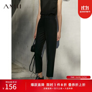 AMII女裝2025職業(yè)西服套裝女夏季新款休閑外套時尚西裝兩件套 黑色（西褲） L (165)