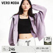 VEROMODA七夕禮物夾克春休閑舒適長(cháng)袖寬松立領(lǐng)外套女美拉德穿搭3233J9002 SB8言寺紫色-A M