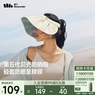 蕉下（beneunder）遮陽(yáng)帽子防曬帽女防紫外線(xiàn)太陽(yáng)帽貝殼空頂帽便攜TS550白