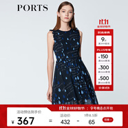 PORTS寶姿商場同款 新品女裝甜美木耳邊裝飾無袖連衣裙SN8D027HPP022 丈青 S (4)