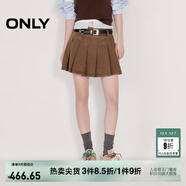 ONLY2025秋季新款淑女風(fēng)A字百褶裙短裙牛仔半身裙女|125137007 H6Z 焦糖色 L