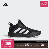 adidas OWNTHEGAME 2.0低幫團隊款實(shí)戰運動(dòng)籃球鞋男子阿迪達斯 黑/白   49