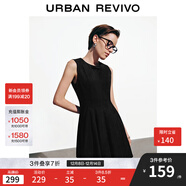 UR2025秋季新款女休閑蝴蝶結無(wú)袖收腰超短款連衣裙UYY750131 黑色 S