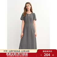 獨束（DUSHU）大碼女裝長(cháng)短款法式氣質(zhì)簡(jiǎn)約連衣裙2025夏微胖設計感百搭裙子 灰色（長(cháng)款） M （尺碼：1）