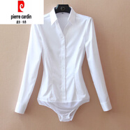 皮爾卡丹（pierre cardin）白襯衫棉 修身免燙抗皺襯衣連體女長(cháng)袖舒適職業(yè)連檔上衣 白色 L