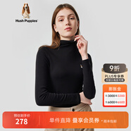 暇步士（Hush Puppies）女裝秋中高領(lǐng)長(cháng)袖打底衫T恤 188黑色 XS