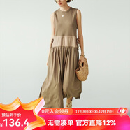 雲上生活寬松顯瘦長(cháng)裙氣質(zhì)連衣裙子女L7581 淺駝色 L