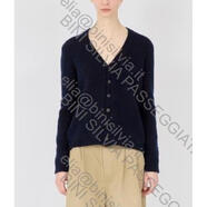 梅森馬吉拉（MAISON MARGIELA）女士毛衣保暖透氣加厚秋冬日常開(kāi)衫簡(jiǎn)約 藍色 均碼 |XL