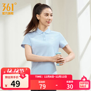 361°運動(dòng)翻領(lǐng)t恤2025年春夏季新款休閑透氣短袖情侶POLO衫開(kāi)學(xué)季 【女款】凝霧藍 L