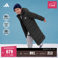 adidas 500蓬長(cháng)款保暖鴨絨羽絨服男大童兒童阿迪達斯官方輕運動(dòng) 黑色   164