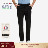 Tommy Hilfiger25秋冬新款男都市商務(wù)通勤彈力斜紋修身顯瘦西褲長(cháng)褲休閑褲 黑色001 -修身版-拍大一碼 38 (3.0尺)