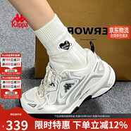 卡帕（Kappa）女鞋運動(dòng)跑步鞋子女冬季新款老爹鞋軟底增高休閑鞋女 奧運灰 38