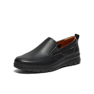 暇步士（Hush Puppies）專(zhuān)柜2025春新款一腳蹬通勤男休閑皮鞋B6R10AM5 黑色 43