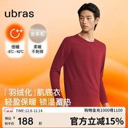 ubras羽絨化科技羊毛肌底衣保暖套裝鎖溫打底衫男秋衣秋褲絲絨紅色倍暖