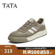 他她（TATA）男士阿甘男鞋復古德訓鞋男運動(dòng)休閑鞋厚底板鞋小白鞋PCB01AM5 QDR01AM4灰綠/白 40