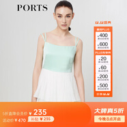 PORTS寶姿春季女裝新品吊帶連衣裙撞色拼接SV8D026QWB005 湖水綠 L (8)