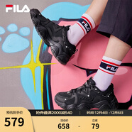 FILA 斐樂(lè )貓爪鞋4代女鞋老爹鞋情侶運動(dòng)鞋復古時(shí)尚休閑鞋網(wǎng)面透氣 【女款】黑-BK 36.5