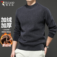 啄木鳥(niǎo)（TUCANO）加絨毛衣男冬季羊毛衫男防寒保暖長(cháng)袖針織衫百搭男裝新年打底衫男