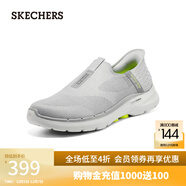 斯凱奇（Skechers）男鞋Slip ins閃穿鞋休閑運動(dòng)減震一腳蹬健步鞋GOWALK6 灰色/GRY 41