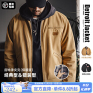 馬登工裝底特律獵裝夾克男美式復古J001巴恩風(fēng)翻領(lǐng)谷倉外套秋季新款 卡其色 厚款 【男士棉服冬季/鎖溫防寒】 L