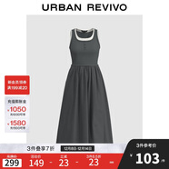 UR2025夏季新款女裝拼接假兩件撞色無(wú)袖連衣裙UWM750057