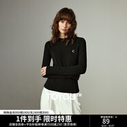 初語(yǔ)T恤女2025冬季新款遠紅外發(fā)熱保暖分割設計收腰顯瘦打底上衣 黑色 XL