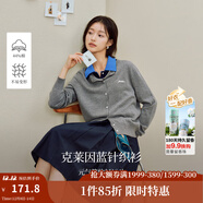 茵曼2025冬季女裝新款紅裝MIU系刺繡針織開(kāi)衫簡(jiǎn)約毛衣外套上衣 灰色 S
