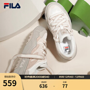 斐樂(lè )（FILA）斑斕鞋ROSETTA女鞋板鞋新款面包厚底鞋復古休閑鞋 奶白/淺粉-GP 39