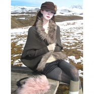 三棲虎披風(fēng)斗篷女冬季慵懶老錢(qián)風(fēng)咖色斗篷毛領(lǐng)毛衣開(kāi)衫女秋冬感蝙蝠袖針 咖色旗艦版復古美拉德氛圍感小資鹽系輕熟風(fēng)穿搭miu里m S