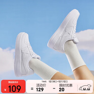 特步情侶男女板鞋小白鞋空軍一號冬季革面保暖運動(dòng)板鞋休閑鞋