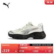 彪馬（PUMA）【老爹鞋】復古增高厚底鞋女子休閑鞋PULSAR LITE 403720 白色-銀色-黑色-03 36