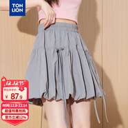 唐獅2025夏女蝴蝶結系帶花苞裙半身短裙