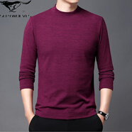 七匹狼夾克專(zhuān)家秋季長(cháng)袖t恤男新款半高領(lǐng)純棉體恤韓版打底衫男裝 B005【不加絨】棗紅 M 165