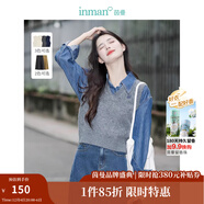 茵曼（INMAN）針織馬甲女老錢(qián)風(fēng)V領(lǐng)薄冬季學(xué)院風(fēng)內搭毛衣 蒼灰色 L