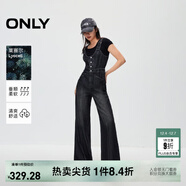 ONLY秋季休閑百搭顯瘦高腰背帶褲牛仔褲女|12437M004 J09 深牛仔灰色 XS XS標準褲長(cháng)
