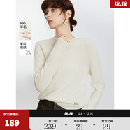 ELLE【100%綿羊毛】高領(lǐng)毛衣女2025秋冬新款打底保暖內搭羊毛針織衫 米白（半高領(lǐng)升級版） XL